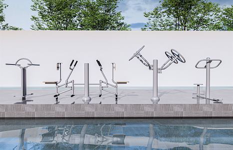 Modern Fitness Equipment Fitness Equipment Combination Fitness Facilities Sports Equipment Outdoor Fitness Equipment 3d model