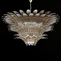 Elegant Crystal Chandelier With Layered Petal Design And Transparent Glass for Modern Interior Decor