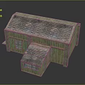 Traditional Building With Sloped Tile Roof Wooden Walls Windows And Small Attached Structure