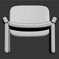 Modern White Upholstered Chair With Armrests Sleek Lines And Minimalist Design