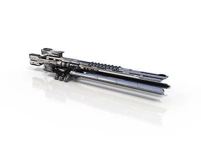 Modern Tactical Sniper Rifle With Metallic Structure Complex Design Scope And Barrel 3d model