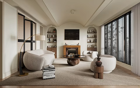 Silent Wind Living Room Sofa Combination 3d model
