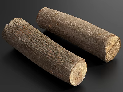 Raw Wooden Logs With Natural Grain Texture For Rustic Home Decor Projects 3d model