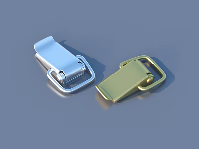 Silver And Gold Metal Buckles For Daily Use Bags And Luggage Accessories 3d model