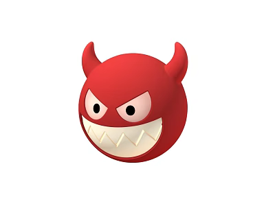 Red Demon Character With Horns Big Eyes And Sharp Teeth For Game Movies 3d model