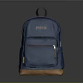 Blue Pokemon Backpack With Black Straps Brown Base And Front Pocket Design 3d model