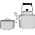 High Quality Durable Stainless Steel Kitchenware Set With Kettle And Covered Pot