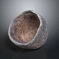 Handcrafted Bowl Shaped Sculpture Carving With Textured Surface And Artistic Design