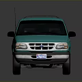 Vintage Teal SUV Car With Roof Rack Chrome Accents And Shiny Exterior