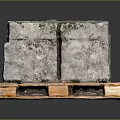 Rustic Natural Stone Blocks Placed On Wooden Pallet With Rough Texture