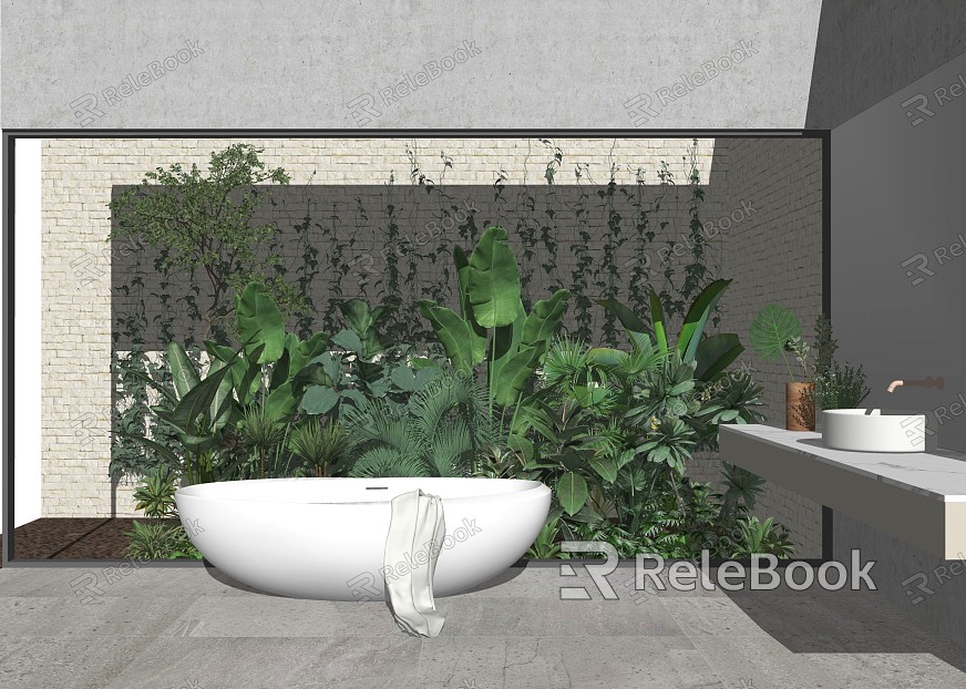 Modern bathtub sink model