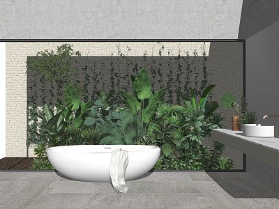 Modern bathtub sink model