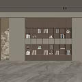Middle ancient background wall bookcase living room bookcase living room background wall bookcase background wall 3d model