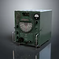 Vintage Green Electronic Device With Dial Knobs And Metal Handles