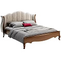 Luxury Velvet Upholstered Double Bed With Classic Solid Wood Frame And Cozy Stylish Bedding