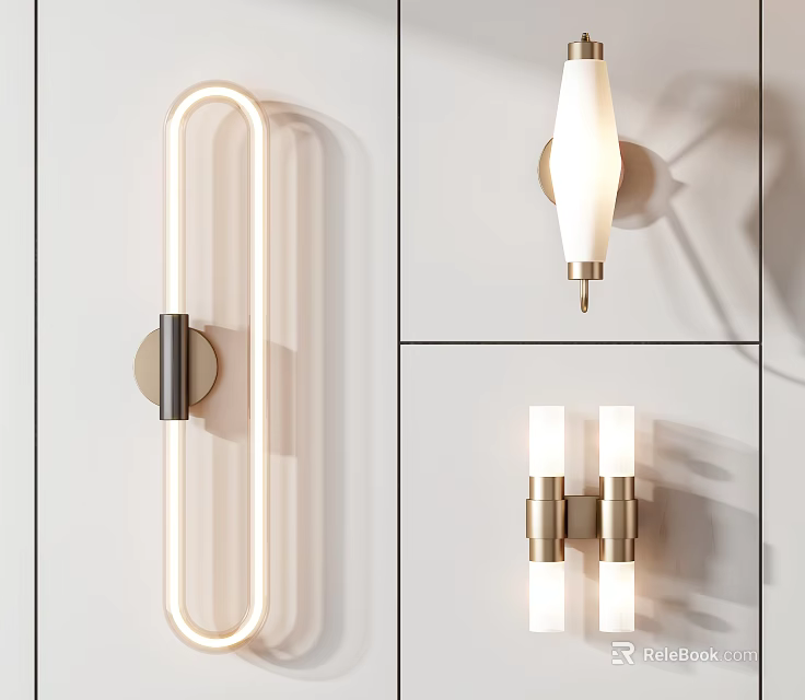 Modern Wall Sconces With Sleek Metal Design For Home Interior Lighting 3d model 