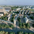 Modern Large Scale Industrial Factory Complex With Storage Tanks And Green Landscaping