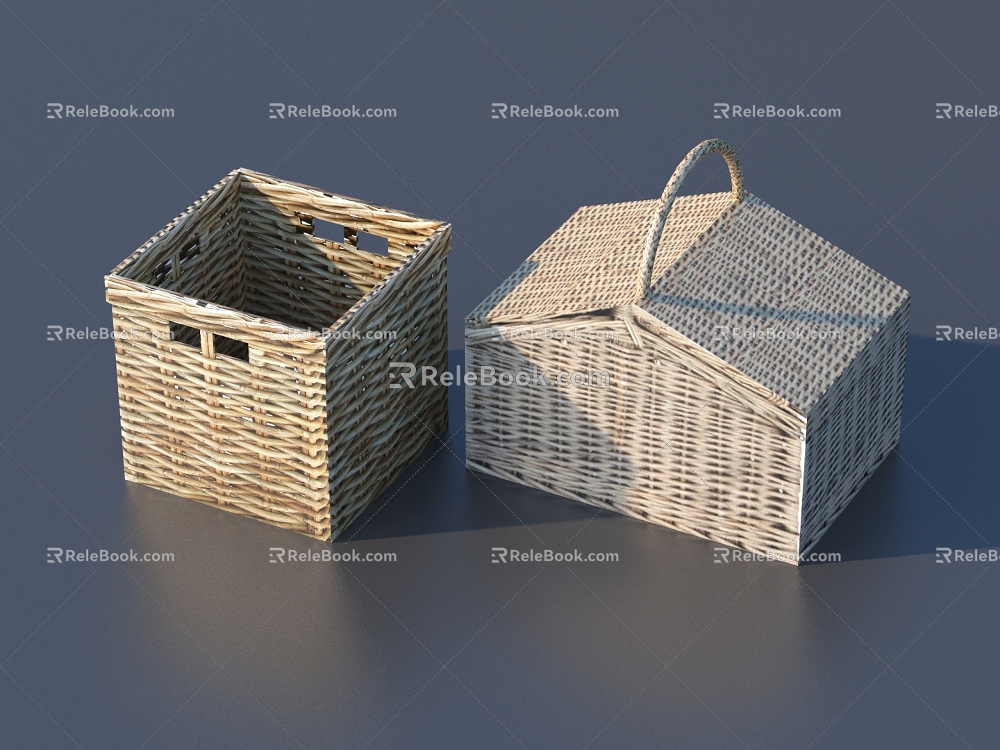 Bamboo Basket Bamboo Woven Sketches Woven Storage Basket Bamboo Basket Basket 3d model