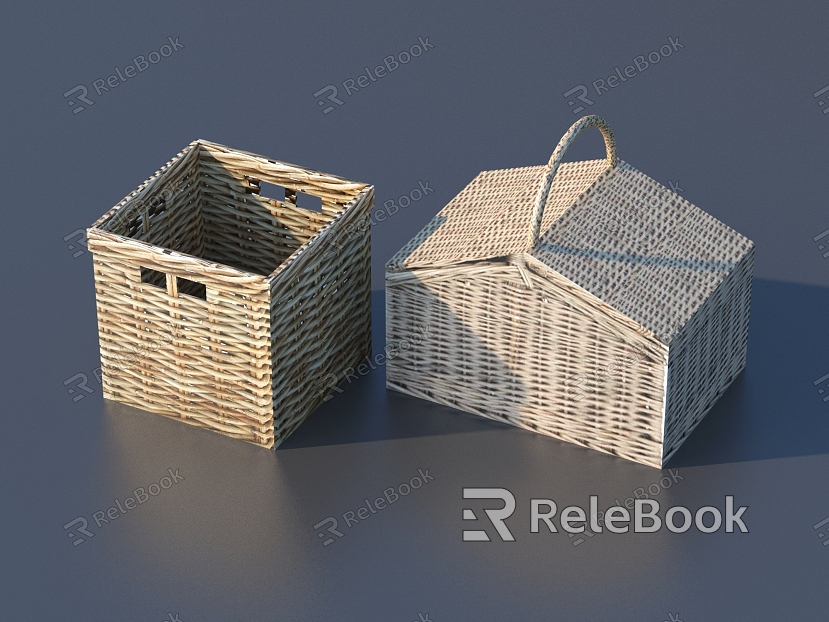 Bamboo Basket Bamboo Woven Sketches Woven Storage Basket Bamboo Basket Basket model