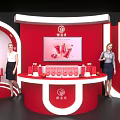 Red Yushiyuan Exhibition Booth Featuring Staff And Product