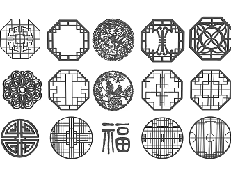 Chinese cut-out window 3d model