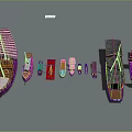 Traditional Wooden Boats With Sailing Masts Canopies And Calm Water Surface