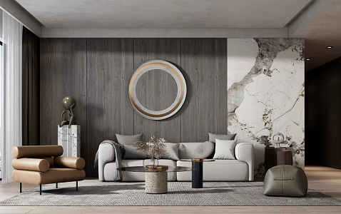 Modern sofa coffee table combination 3d model