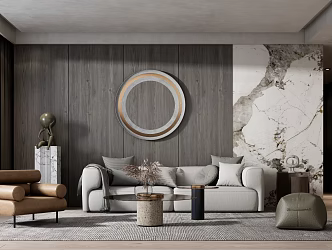 Modern sofa coffee table combination 3d model