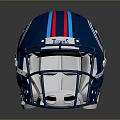 Blue Football Helmet With Red Stripes And Titans Logo For Sports Apparel