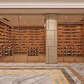 Solid Wood Red Wine Cellar Cold Storage Room Constant Temperature Cabinet Display Cabinet Red Wine Cellar 3d model