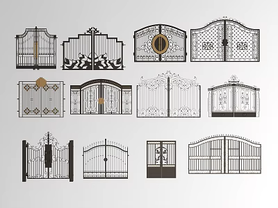 Various Decorative Wrought Iron Gate Designs With Intricate Patterns And Details 3d model