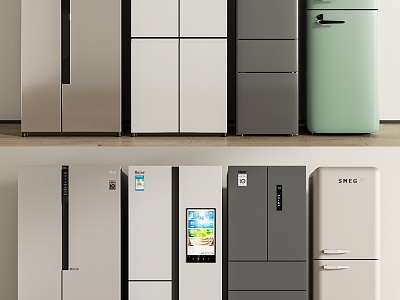 Smart home appliance refrigerator combination 3d model