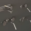 Modern faucet wall out faucet 3d model