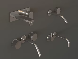 Modern faucet wall out faucet 3d model