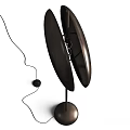 Modern Round Floor Lamp With Black Metal Shade And Gold Accent Design