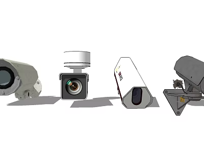 Projection Surveillance Security Cameras Featuring Various Design Models And Shapes 3d model