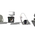 Projection Surveillance Security Cameras Featuring Various Design Models And Shapes 3d model