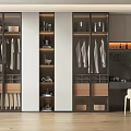 Modern Wardrobe Interior Design With Glass Door Clothing Storage Drawers And Shelves