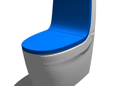 Modern Toilet With White Body And Blue Seat Cover In Contemporary Design 3d model
