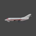 White Private Jet With Red Stripe Sleek Exterior And Modern Design