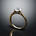 Elegant Shiny Solitaire Diamond Gold Ring With Classic Round Cut Design