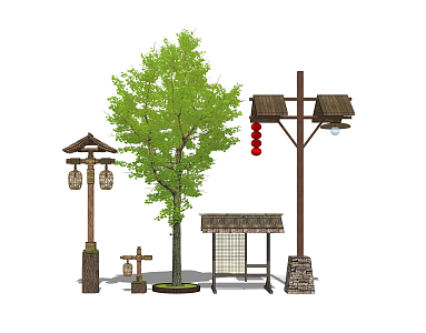 New Chinese Style Street Lamp Rural Street Lamp 3d model