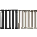 Various Styles of Columns in Black and Light Gray for Architectural Design