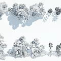 Modern shrubs 3d model