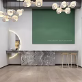 Modern Public Office Space Interior Design With Glass Doors Entrance Steps And Office Furniture