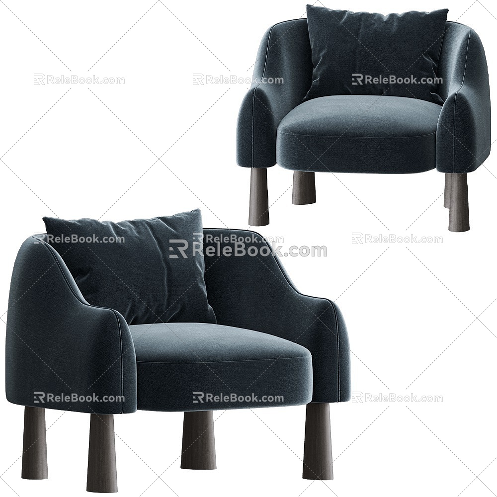 Kendal American Casual Single Sofa 18 3d model