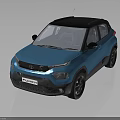 Futon Blue SUV With Black Roof And Black Wheels And Modern Front Face Design