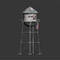 Stella Pop Water Tower With Metal Frame And Transparent Dome Structure 3d model