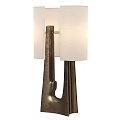 Modern Table Lamp With Unique Metal Base And White Fabric Shade Design Structure