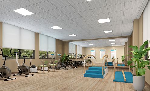 Rehabilitation Training Room of Modern Rehabilitation Center 3d model